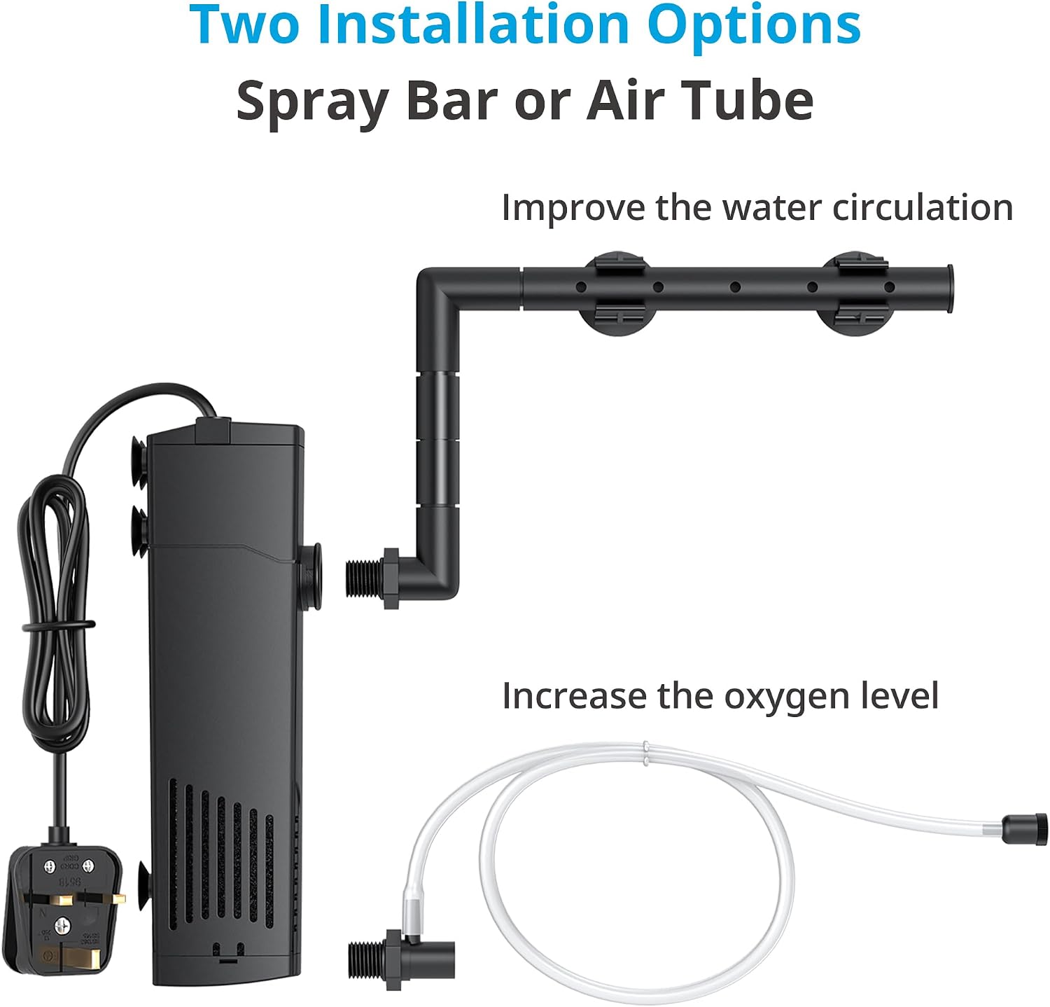 Detalle 1 de Internal aquarium filter for 40-80L