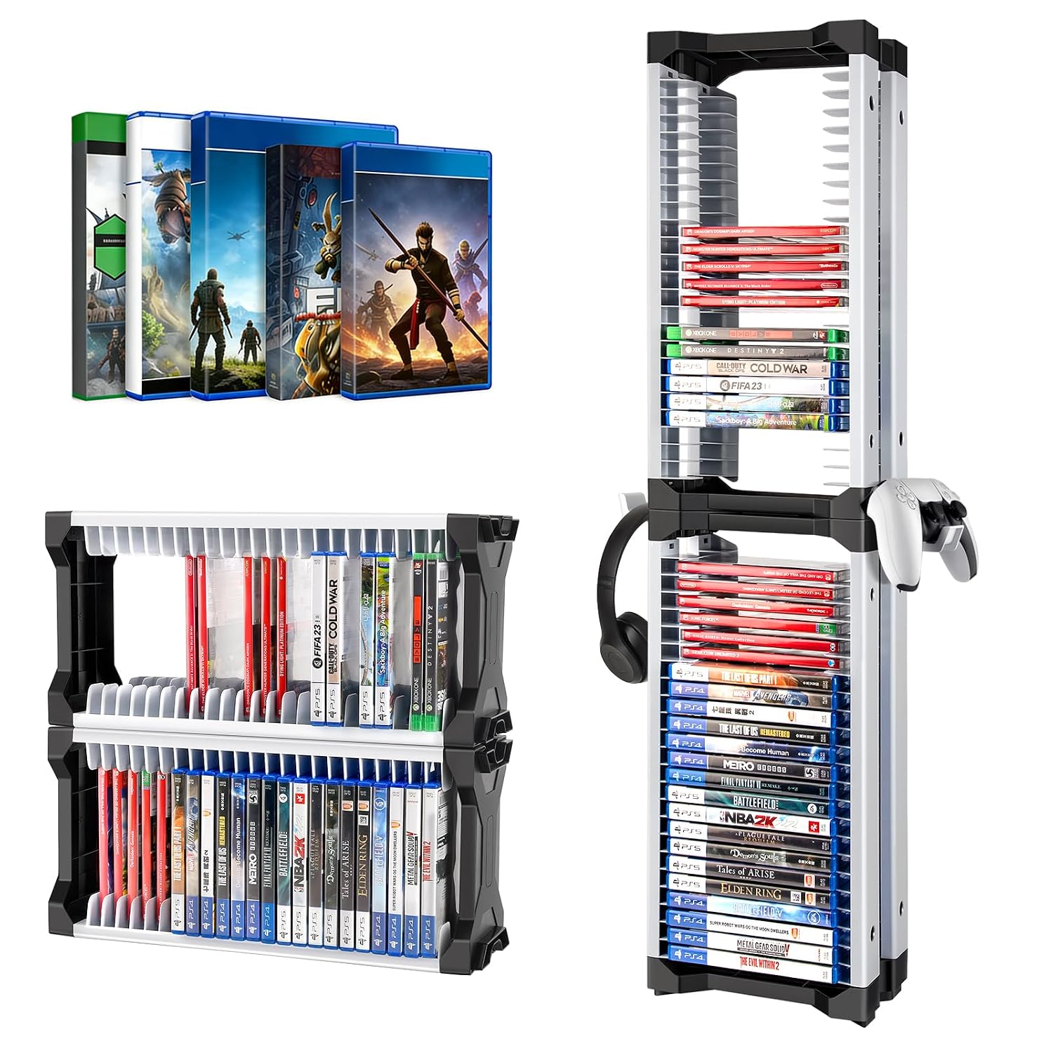 Detalle de ASFSKY Video Game Storage Tower 46-Game