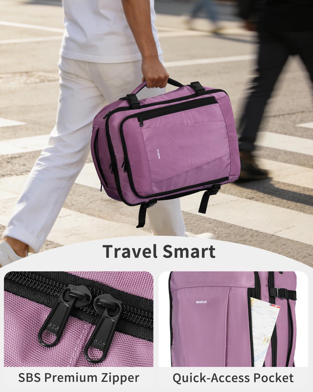 Thumbnail 6 de ECOHUB Ryanair Cabin Bags 40x30x20 Underseat Travel Bag with 9 Pockets