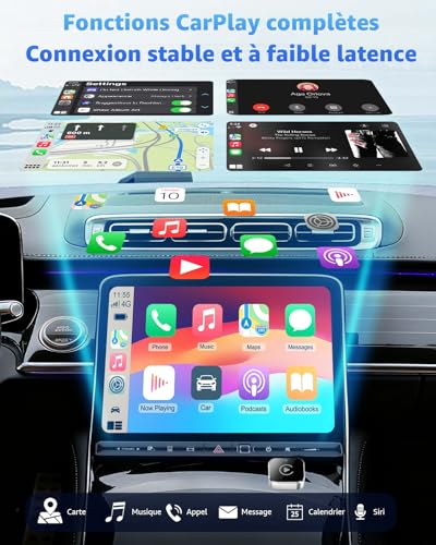 Thumbnail 2 de Adaptateur CarPlay et Android Auto sans Fil 2-en-1 Ancvet – Mini dongle Plug & Play