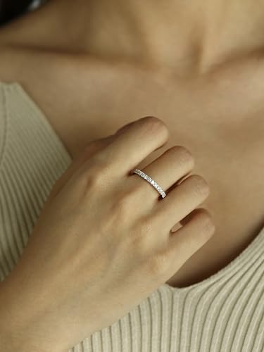 Detalle 2 de FANCIME 0.42ct Lab Grown Diamond Eternity Band Ring, Size L 1/2