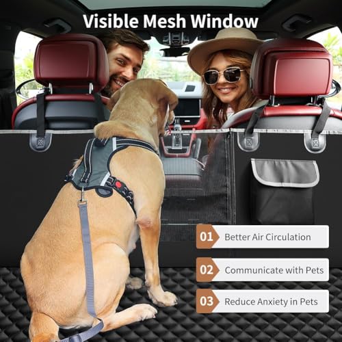 Thumbnail 3 de KYG Funda Coche para Perro – Funda protector de asiento con ventana de malla, impermeable y antideslizante (135x140 cm)