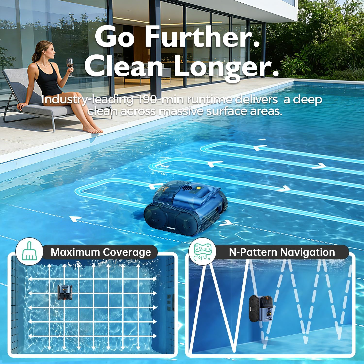 Detalle 2 de Robotic Pool Vacuum 190-Minute Runtime