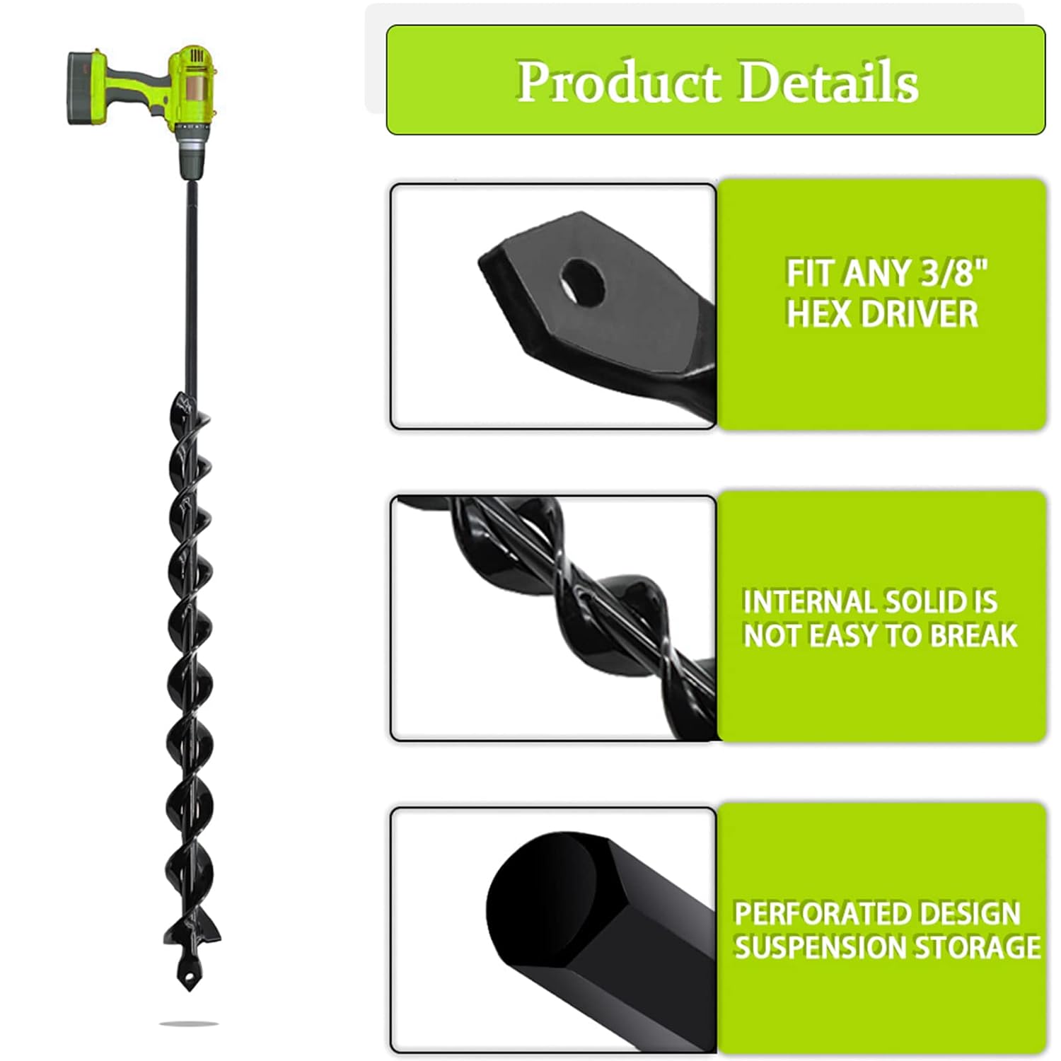 Detalle 2 de TCBWFY Auger Drill Bit 2-Set ⚙