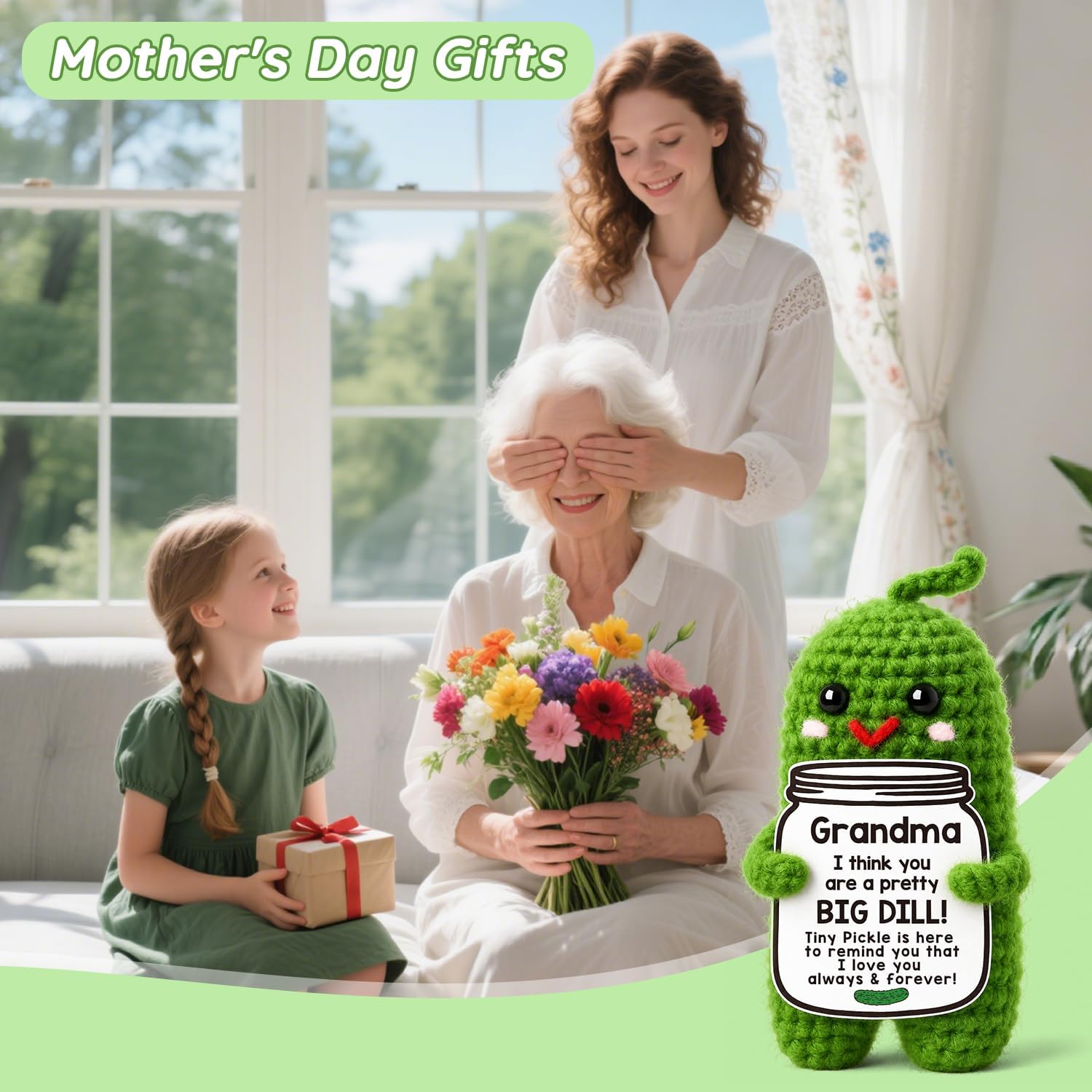 Detalle 2 de Crocheted Pickle Grandma Gift