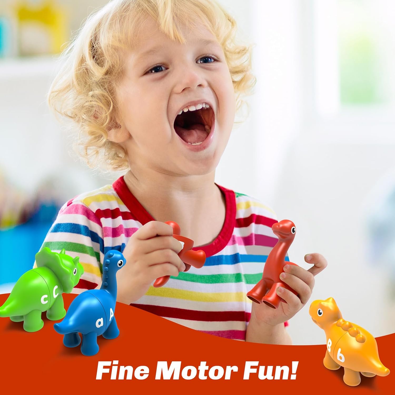 Detalle de Edumoteso 26PCS Dinosaur Alphabet Learning Toys for Kids 3-5: A Montessori Double-Sided ABC Match