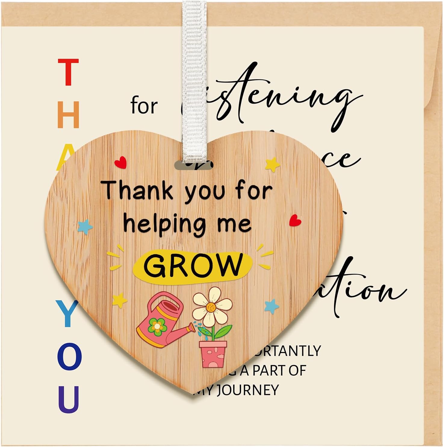 Thumbnail 6 de Tulolvae Thank You Teacher Cards: Wooden Heart Gift Set for Thoughtful Teacher Appreciation