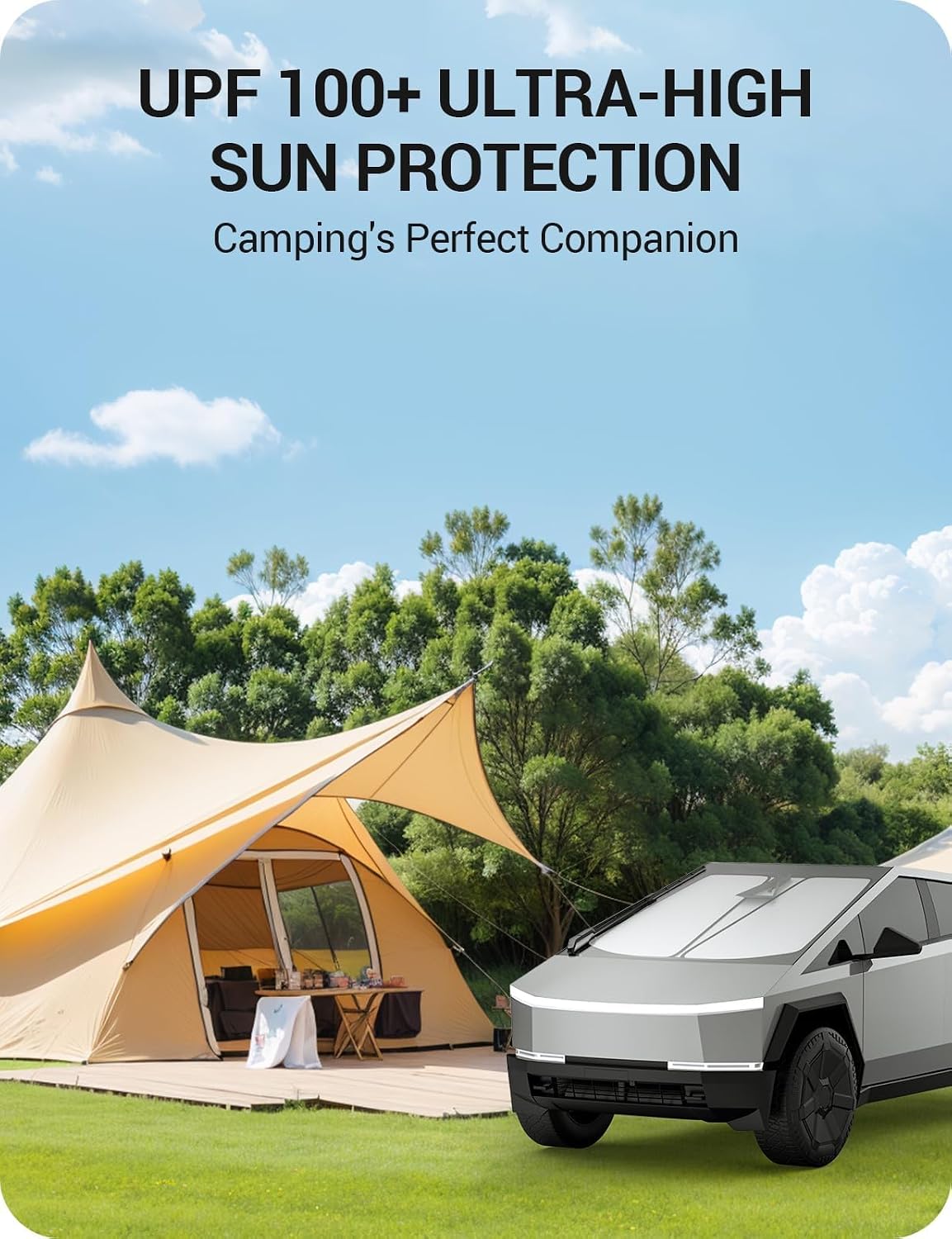 Thumbnail 6 de BASENOR Tesla Cybertruck Windshield Sunshade with Nano Ice Crystal Cooling