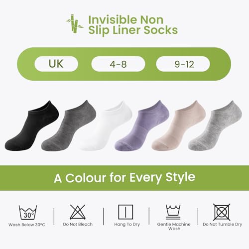 Thumbnail 7 de Niofind Bamboo Trainer Socks: No Show, Non-Slip, Multipack for Everyone