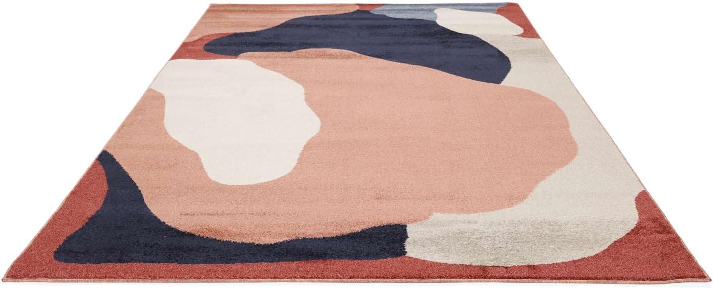 Detalle de RugVista Big Sur Rug, 140 x 200 cm, Terracotta/Navy, Medium Pile