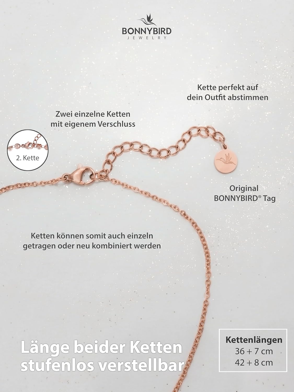 Thumbnail 4 de BONNYBIRD® Wasserfeste Edelstahl Boho Halskette – BonnyBoho, nachhaltig und hautfreundlich