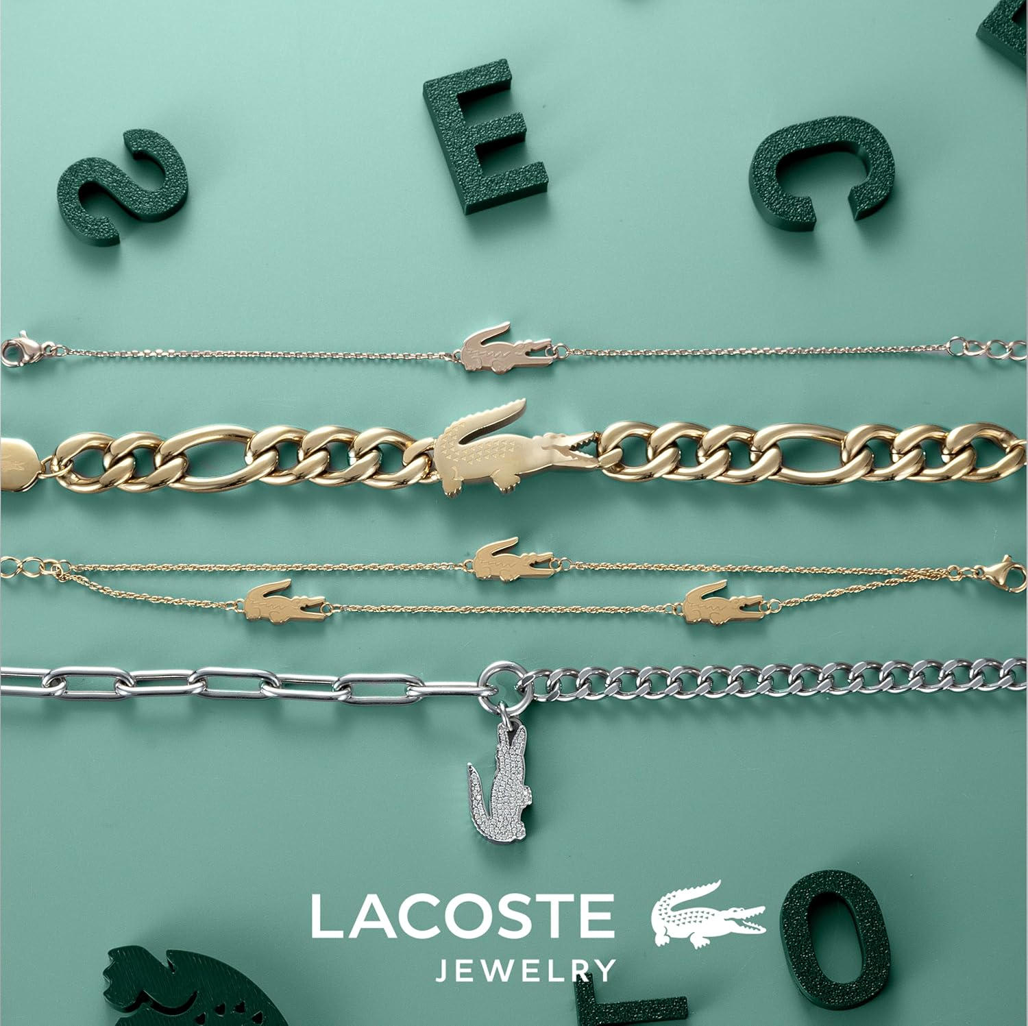 Thumbnail 4 de Lacoste Crocodile Collana 50,8 cm in acciaio