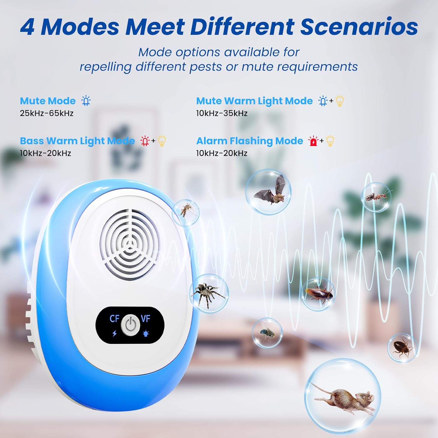 Thumbnail 2 de PKBD PKBD 4 PCs Rodent Ultrasonic Pest Repeller 1600 sqft