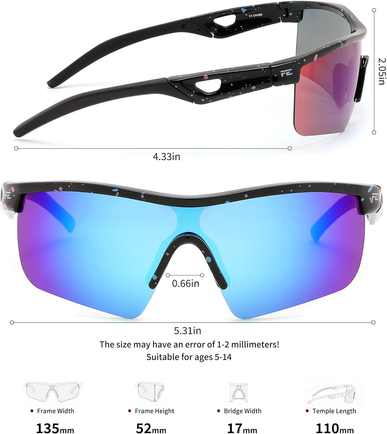 Thumbnail 6 de FEISEDY Kids Polarised Sports Sunglasses B2454 (TR90 lightweight frame)