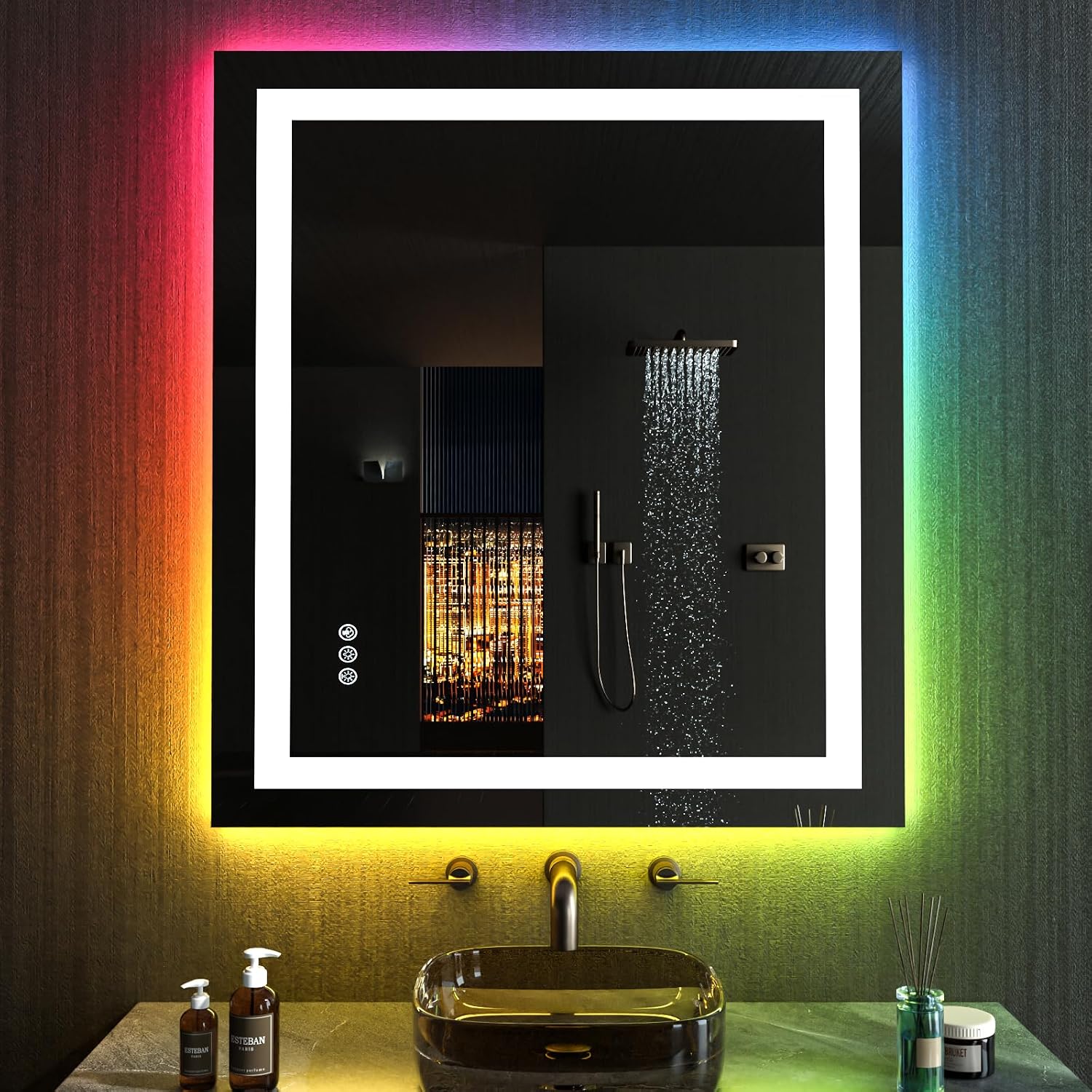 Detalle de LOAAO 32x36 RGB LED Bathroom Mirror