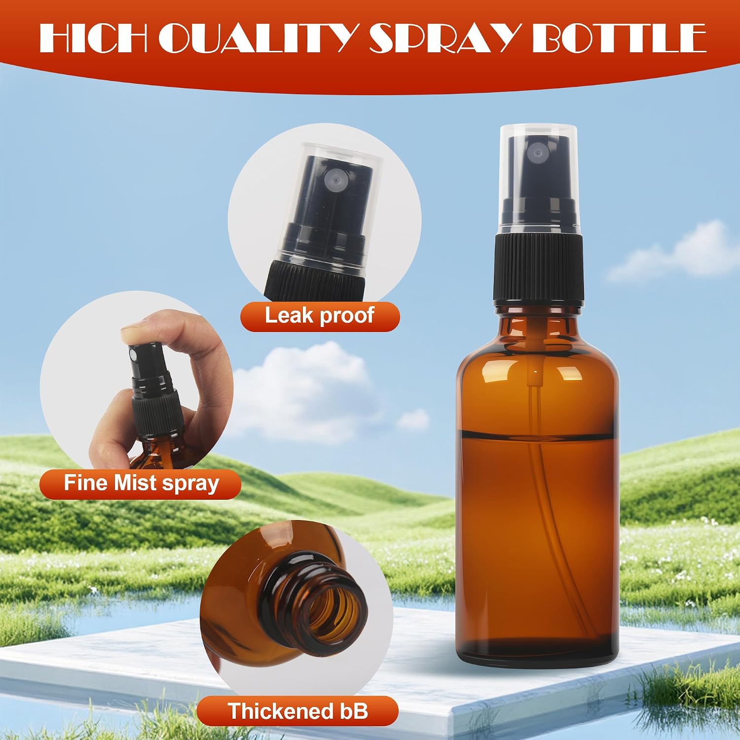 Thumbnail 2 de Nuangoo Braunglas Sprühflasche 50 ml Set