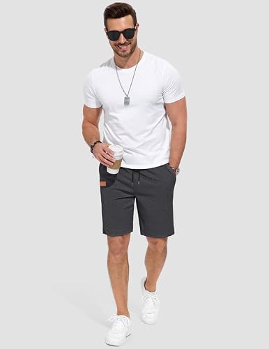 Thumbnail 7 de TARAINYA Textur Kurze Hosen Herren Baumwolle Shorts Sommer Mit Kordelzug