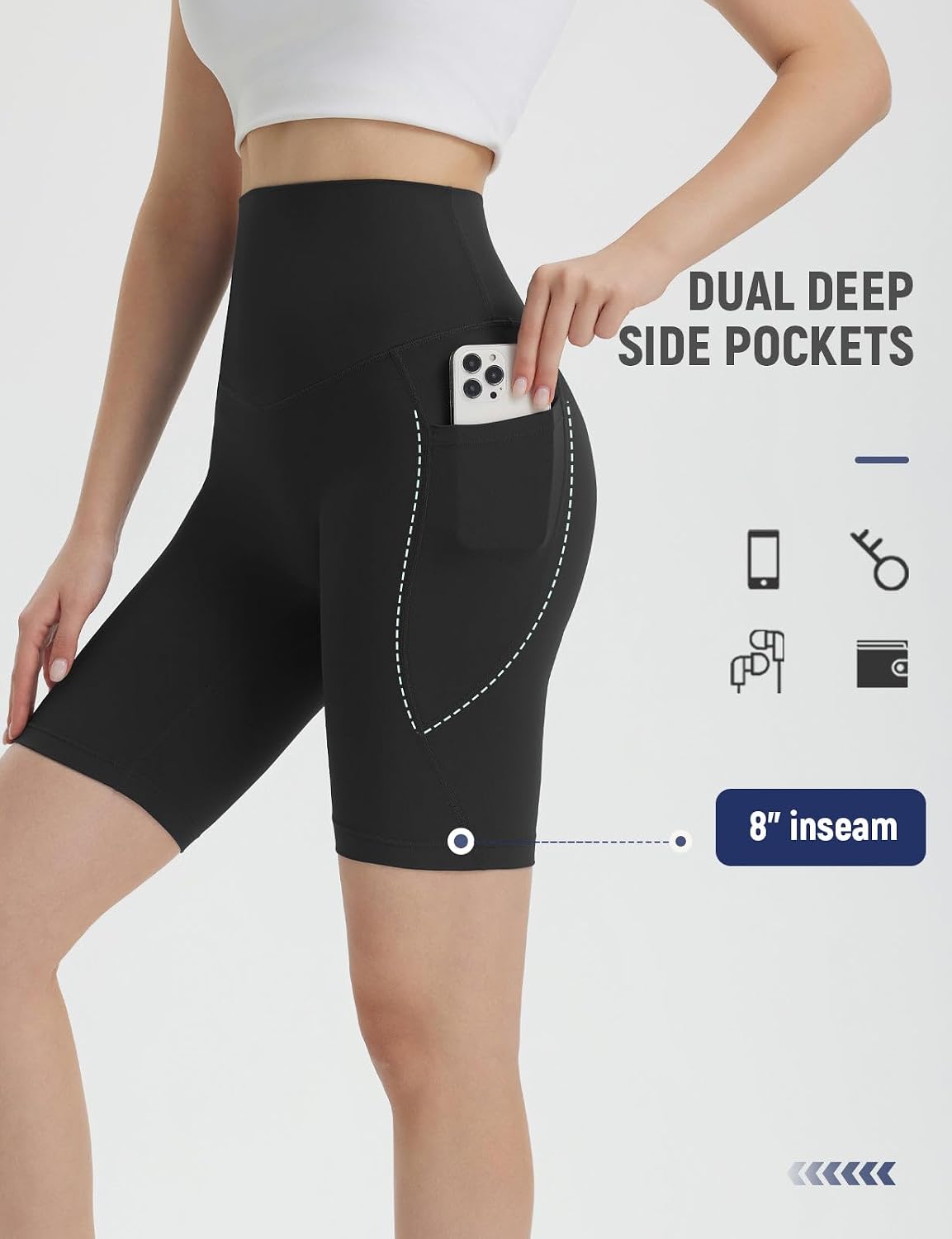 Thumbnail 4 de Baleaf Women's Cycling Shorts High Waisted with Pockets – 3/5/8 inch options