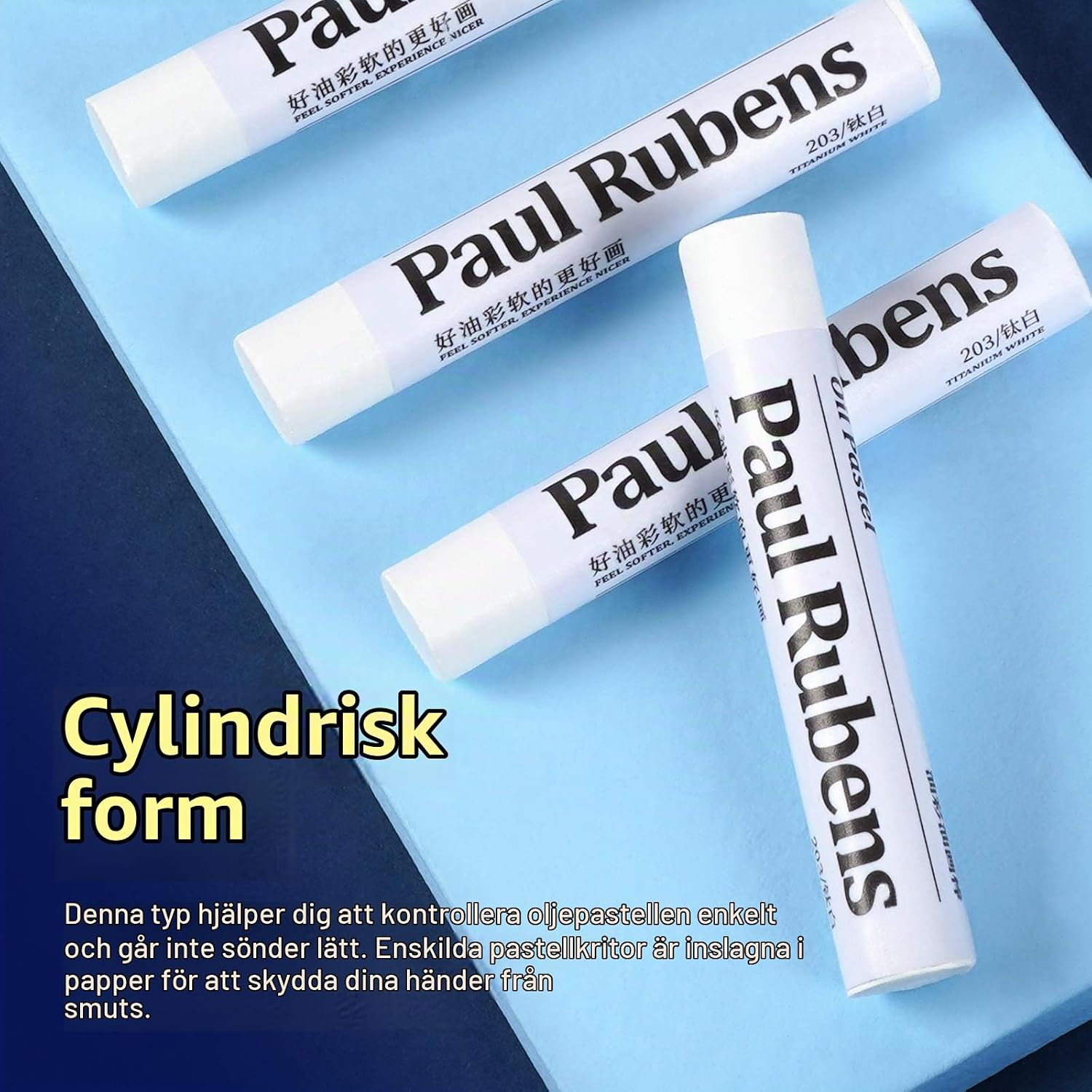 Detalle de Paul Rubens B1000137 vita oljepastellkritor, 6-pack för blandning och ljusa detaljer