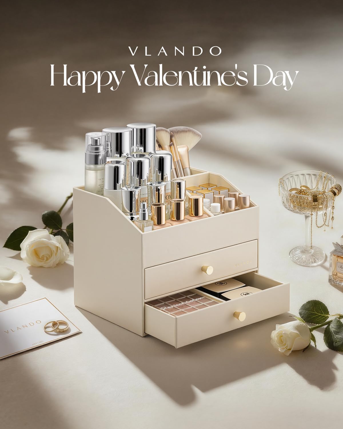 Detalle 2 de Vlando Makeup Organiser 2-drawer cosmetic storage