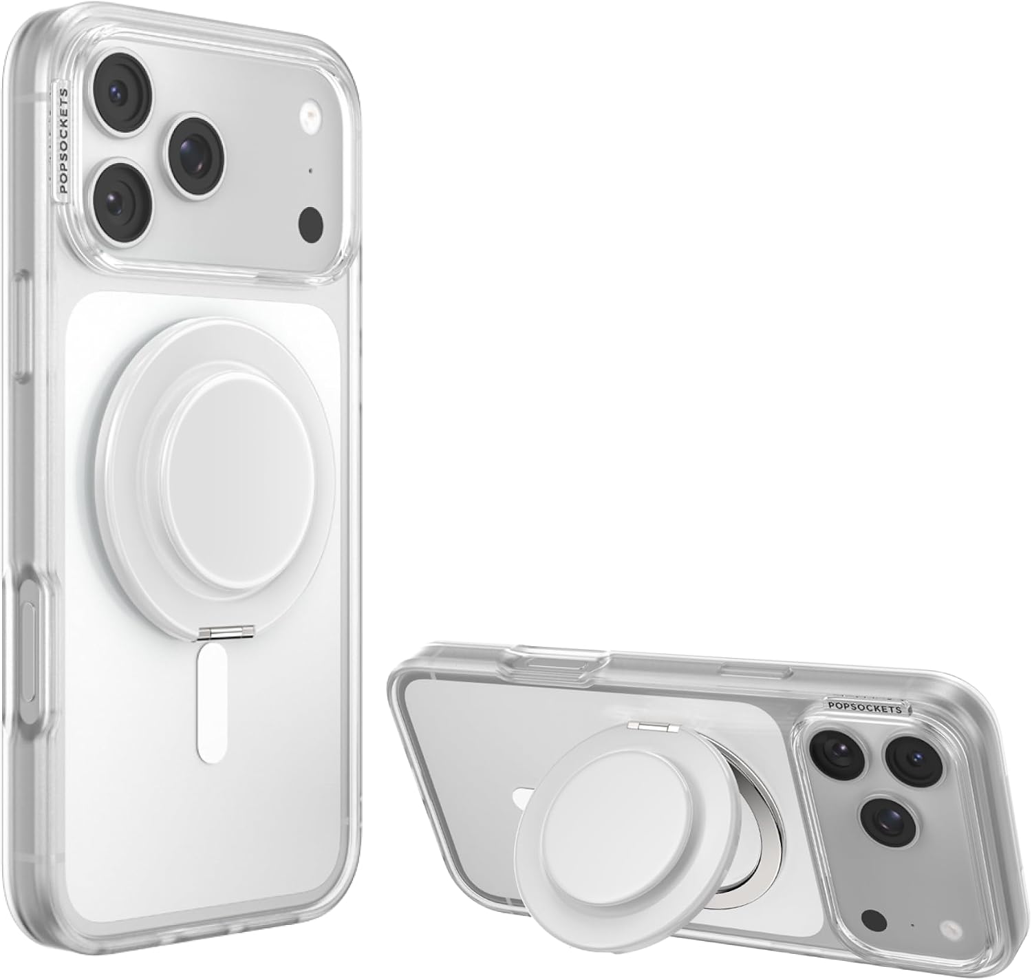 Thumbnail 1 de PopSockets 809342 キックアウトグリップ MagSafe対応・縦横調整スタンド付き 光沢ホワイト