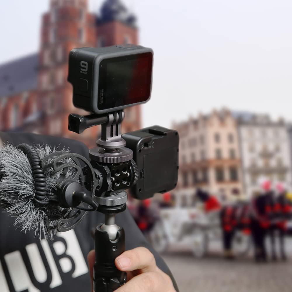Detalle de NICEYRIG tripod mount adapter (1/4 thread & cold shoe) for action cameras