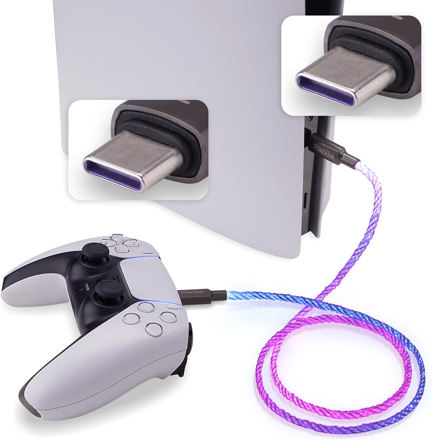 Detalle de 3.28FT illuminated Type-C charging cable