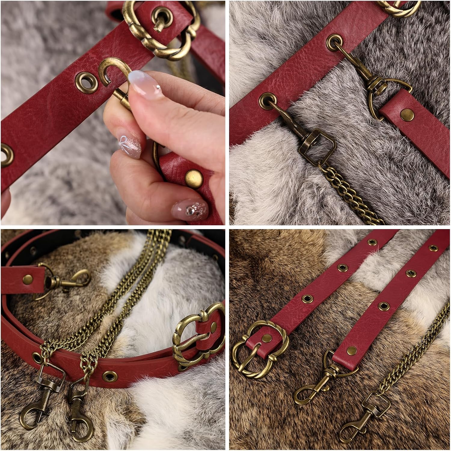 Thumbnail 5 de HiiFeuer Vintage Gürtel mit Kettendetails