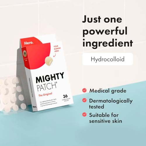 Detalle de Mighty Patch Original Spot Patches by HERO COSMETICS (36 patches) – Overnight Hydrocolloid Acne Treatment