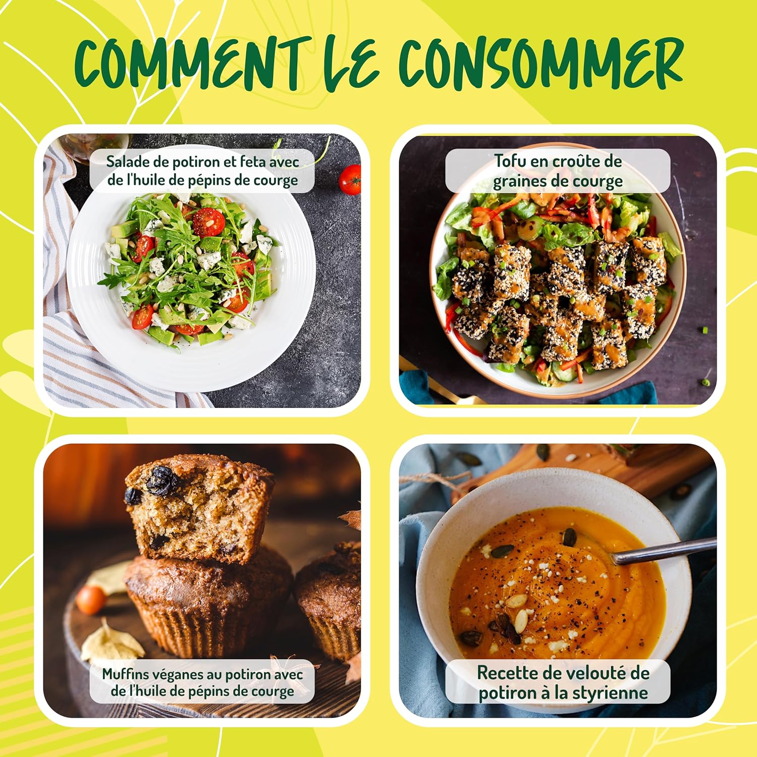 Detalle 2 de Huile de Pépin de Courge Bio - 250 ml, pressée à froid et crue