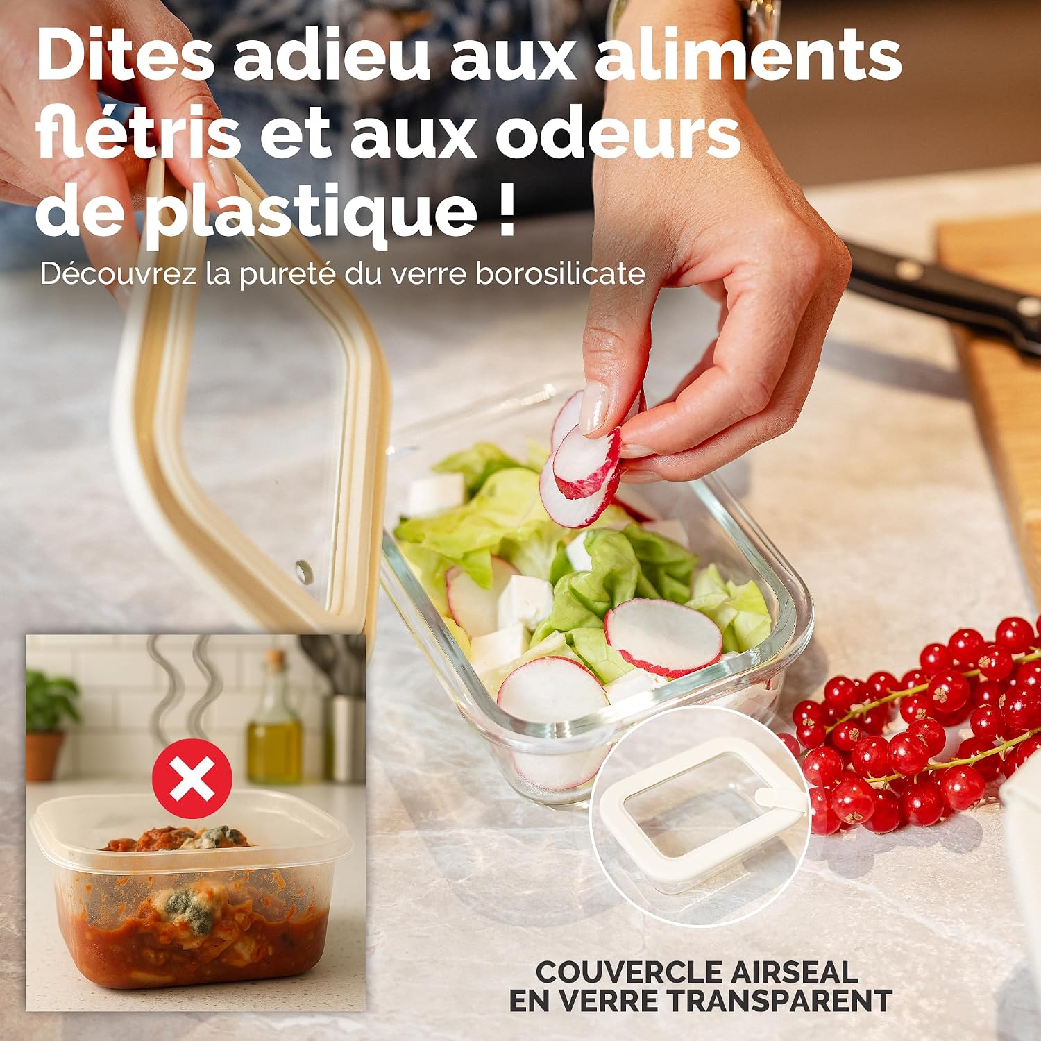 Detalle 1 de Dalena Home Cabanyal voorraadpotten 4 x 370 ml in borosilicaatglas