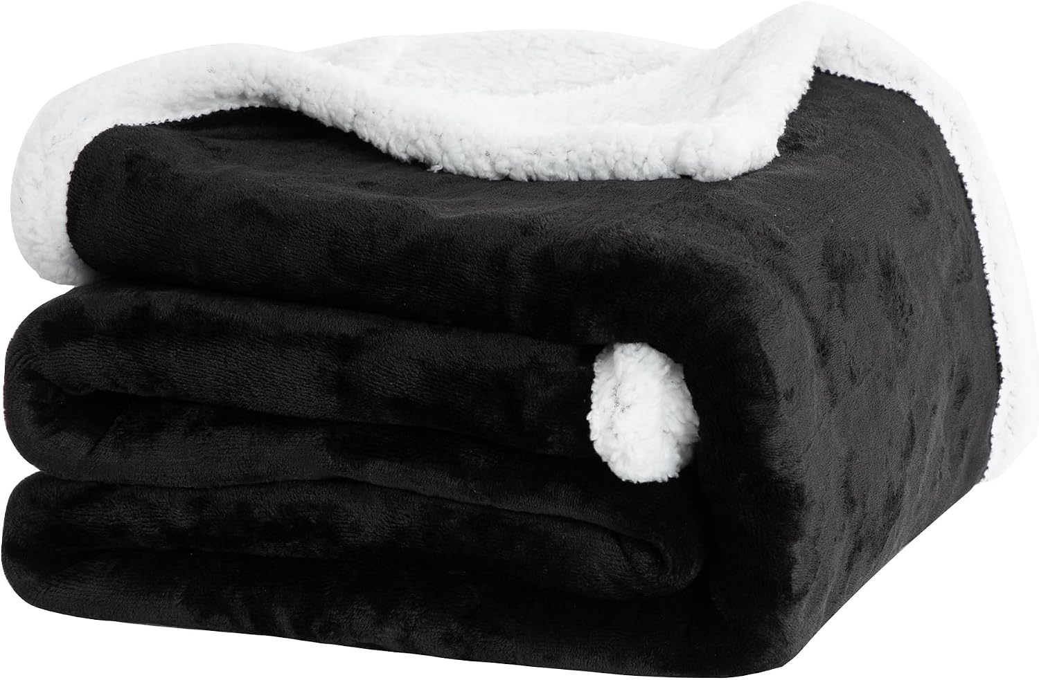 Detalle de Winthome Double-Layered Sherpa Fleece Throw Blanket (130 x 170 cm) – Ultra Soft, Warm and Breathable