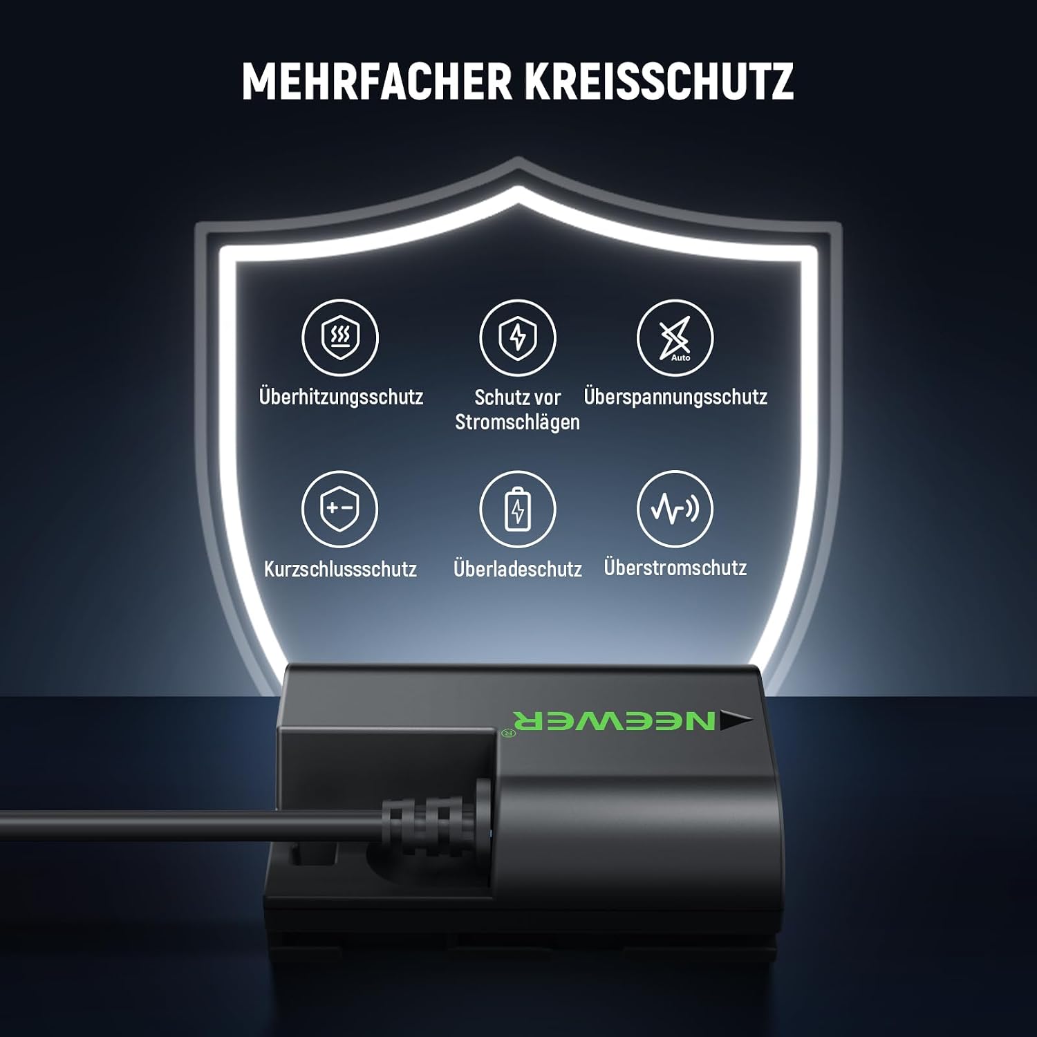 Thumbnail 6 de NEEWER VP-LPE6NH Dummy Batterie mit D-Tap Kabel 6800 mAh