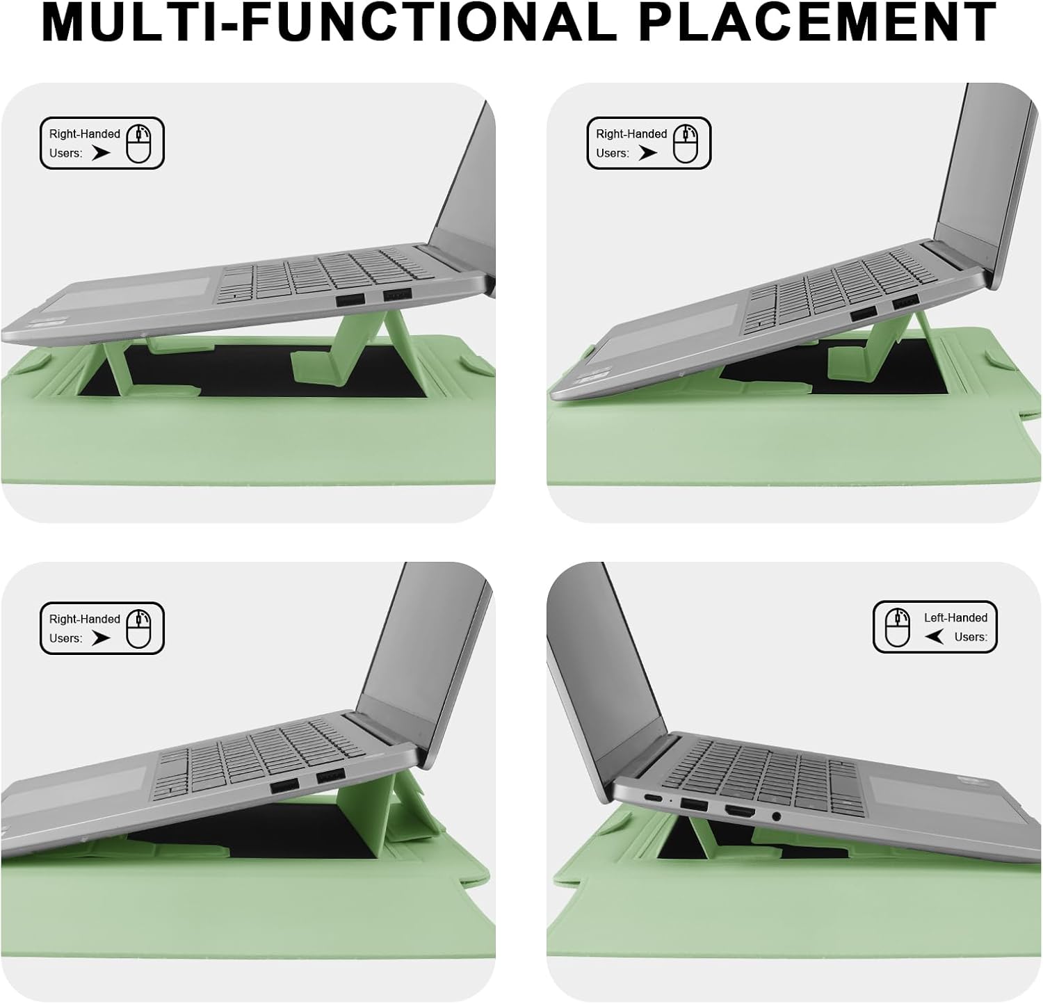 Thumbnail 3 de HoYiXi Laptop-Hülle 13,3 Zoll (33,5 x 25,2 cm) mit verstellbarem Stand und integrierter Mauspad-Funktion, grün