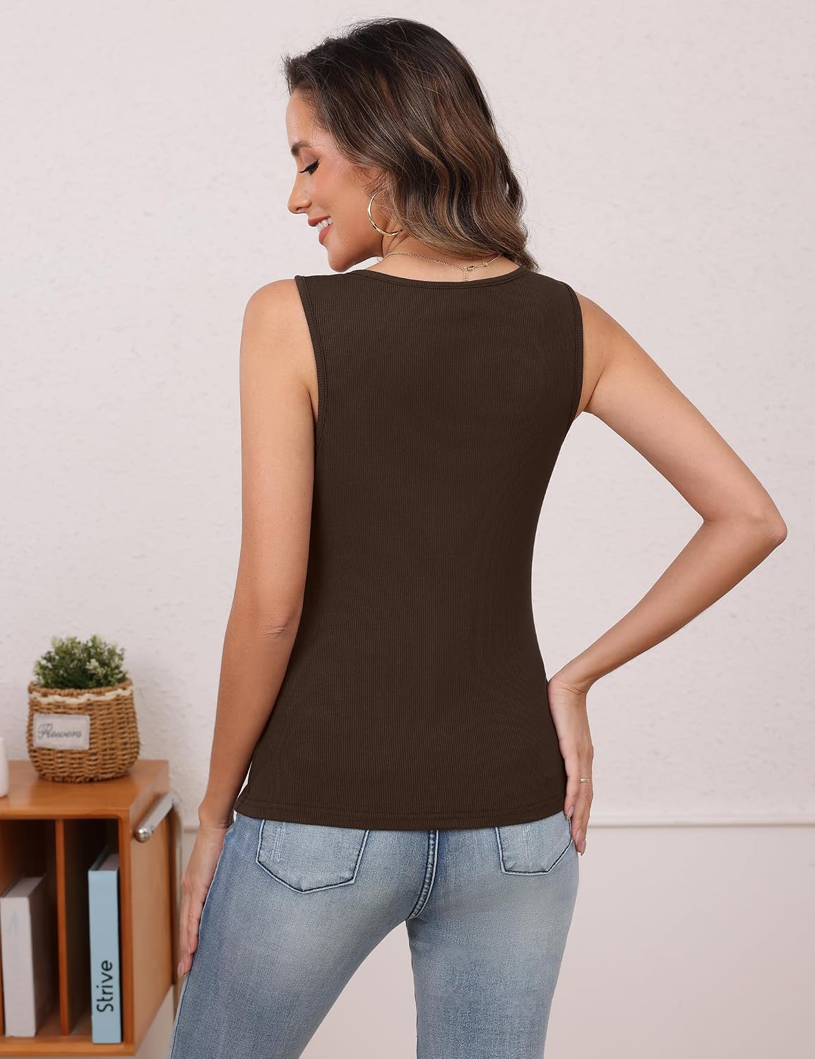 Detalle de Débardeur femme Aottori slim fit côtelé