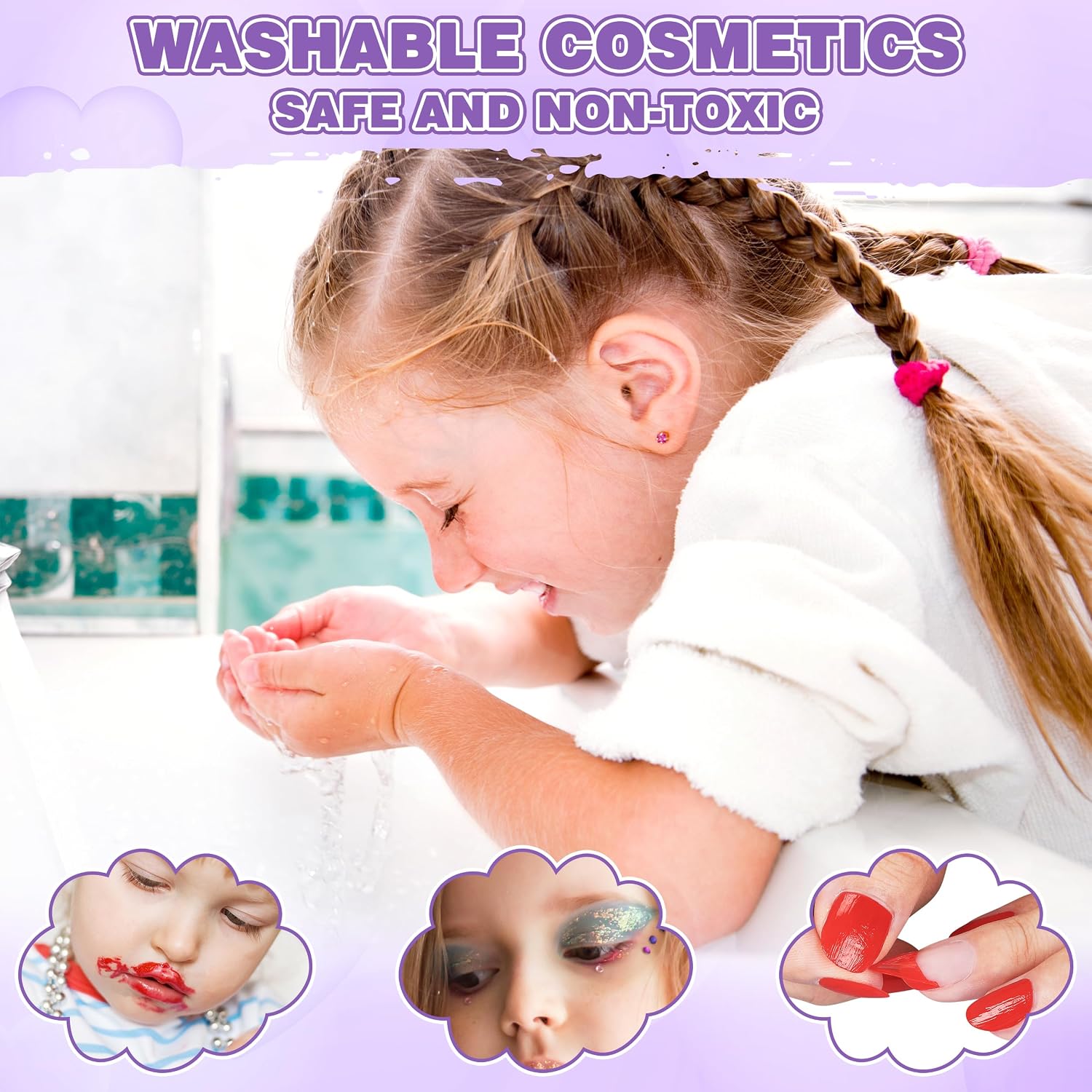 Thumbnail 4 de 99 Pcs Kids Makeup Kit for Girls โ Playset ๐