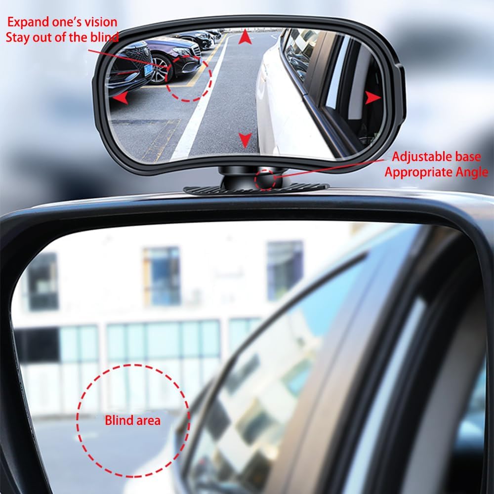 Detalle de Blind Spot Mirrors, 2-Pack: High Temperature, Rotatable Convex Rear View Mirrors for Cars, SUVs and Trucks