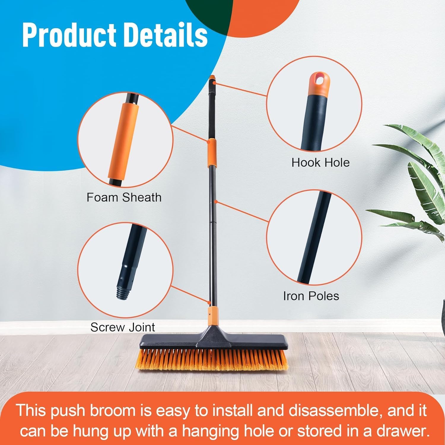 Thumbnail 5 de Garden Broom Heavy Duty 66 in outdoor brush 🧹