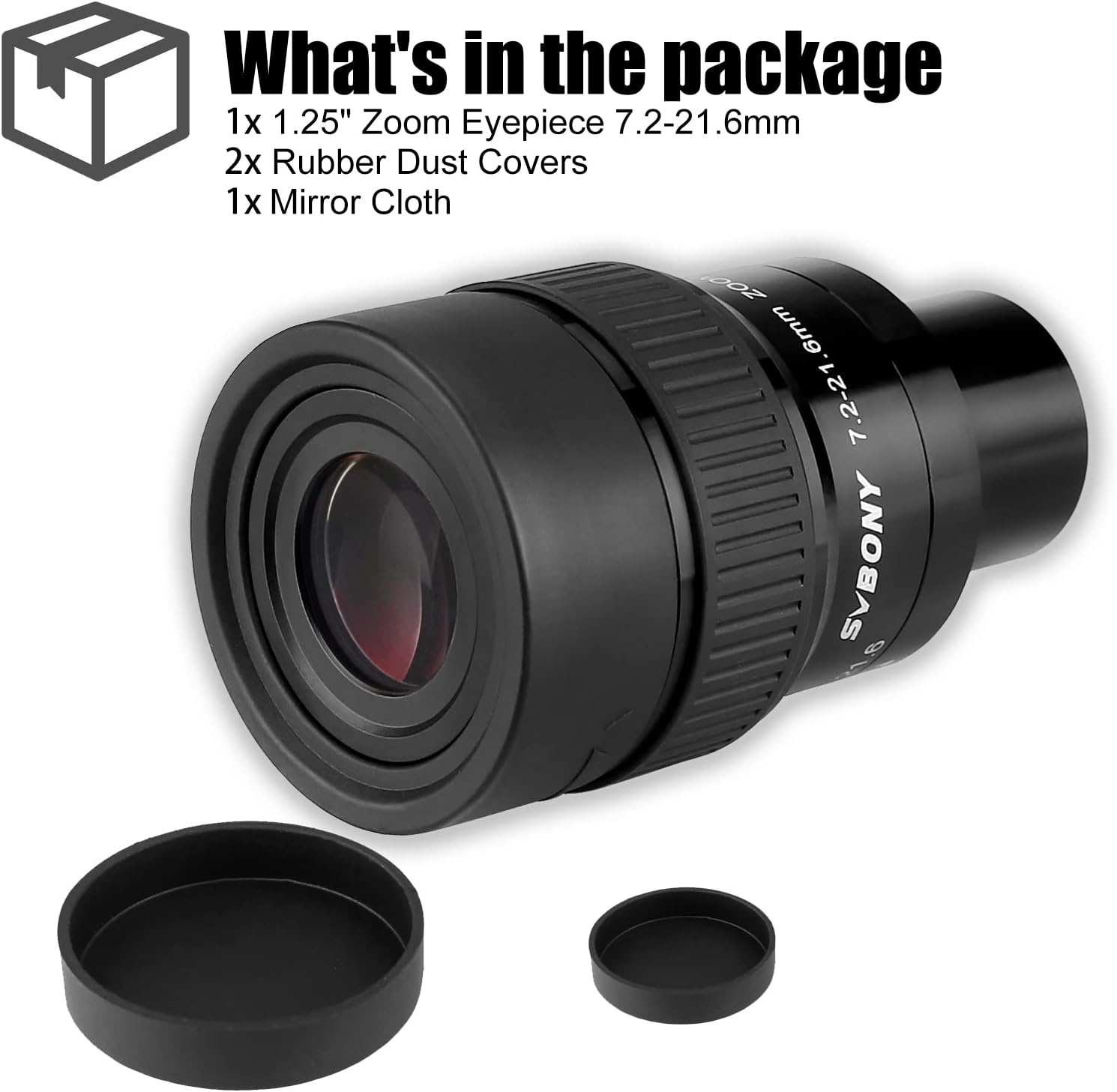 Thumbnail 6 de Svbony SV191 : oculaire zoom 1,25" à grand angle (7,2 à 21,6 mm) pour télescopes astronomiques