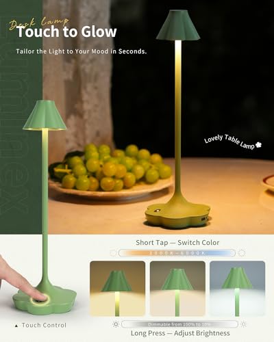 Thumbnail 1 de LuminexDesigns Set de 2 Lámparas de Noche: iluminación de mesa recargable con diseño floral