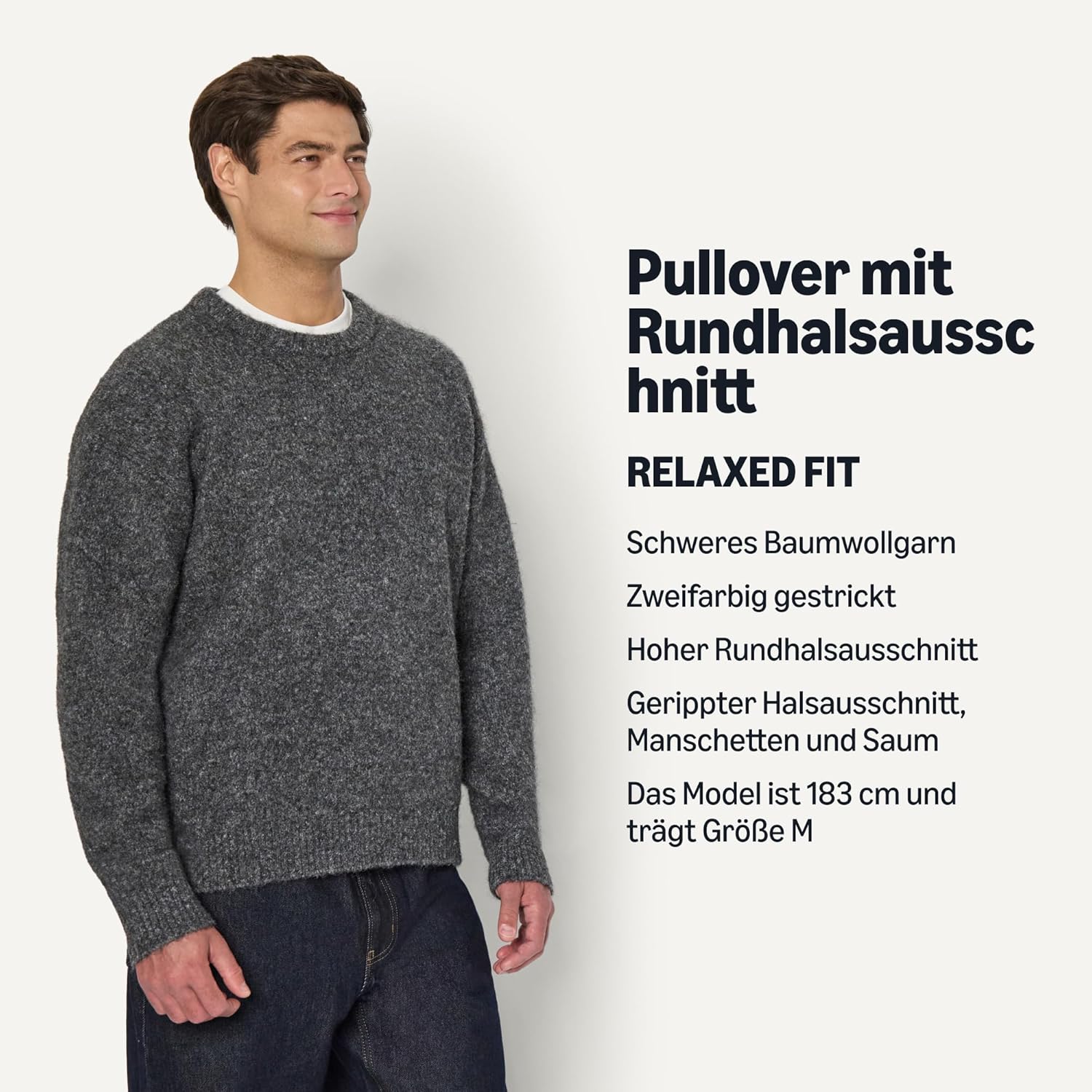 Thumbnail 3 de Amazon Essentials Herren Relaxed-Fit-Pullover mit Rundhalsausschnitt aus Mohairimitat