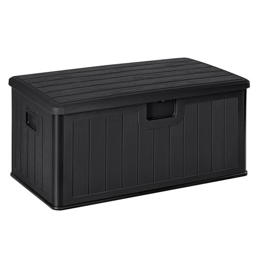 Baúl exterior de resina impermeable 450L de T-LOVENDO.ES | Arcón de jardín resistente