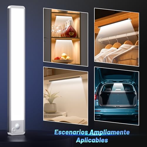 Thumbnail 6 de Luz LED Cocina Recargable Sensor Movimiento - Armario Luces Sin Cable Bajo Lampara Interior Mueble Recarga Pilas Tiras Barra Iluminacion Magnetica Bateria USB Inalambrica Light para Kitchen Barras