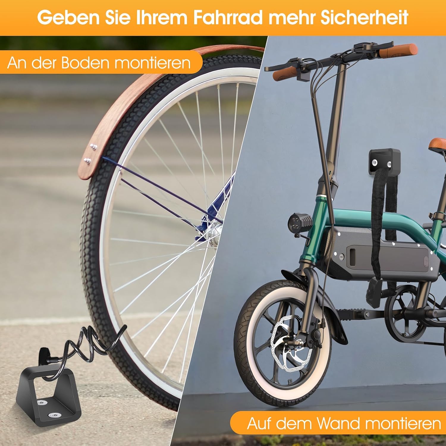 Thumbnail 4 de Wall Anchor for Bicycle Anti-Theft with 5mm Hardened Steel (50mm Interior) and 2 Anti-Theft Bolts