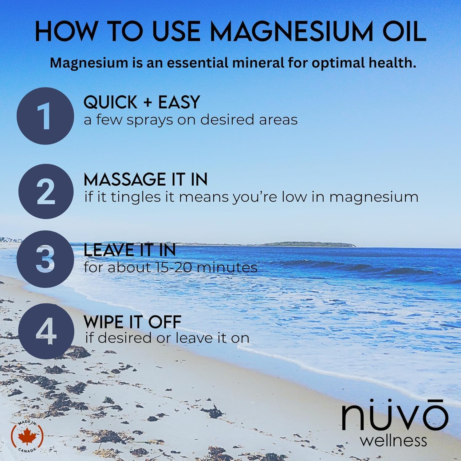 Thumbnail 5 de NUVO WELLNESS Magnesium Oil Spray with MSM, Lavender, 32 mg per Spray, 237 mL