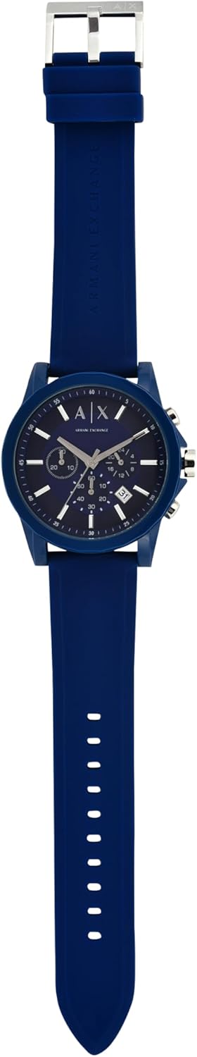 Thumbnail 3 de Armani Exchange Herrenuhr – Quarz-Chronograph, 44 mm Gehäuse mit Silikonarmband (Blau)