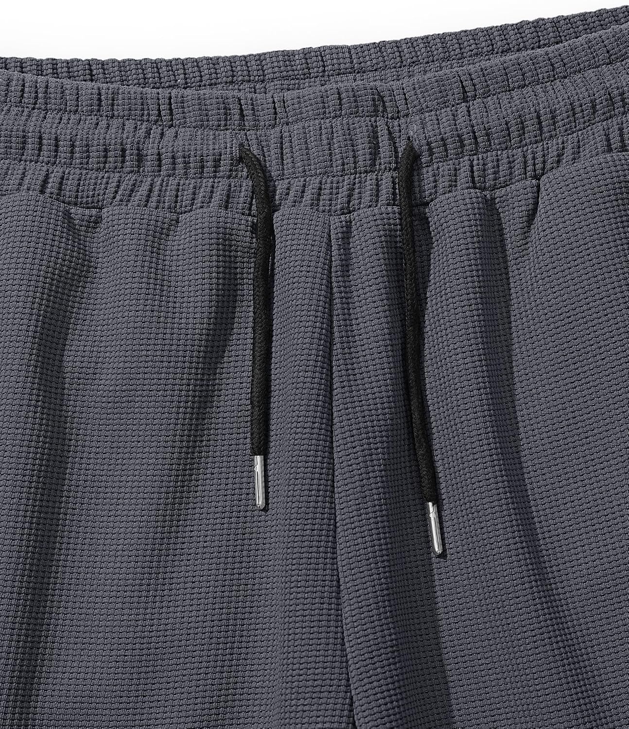 Detalle de TARAINYA Pantaloncini Waffle Uomo Cotone Estivi Corti con Coulisse – Comfort e Stile per Spiaggia e Tempo Libero