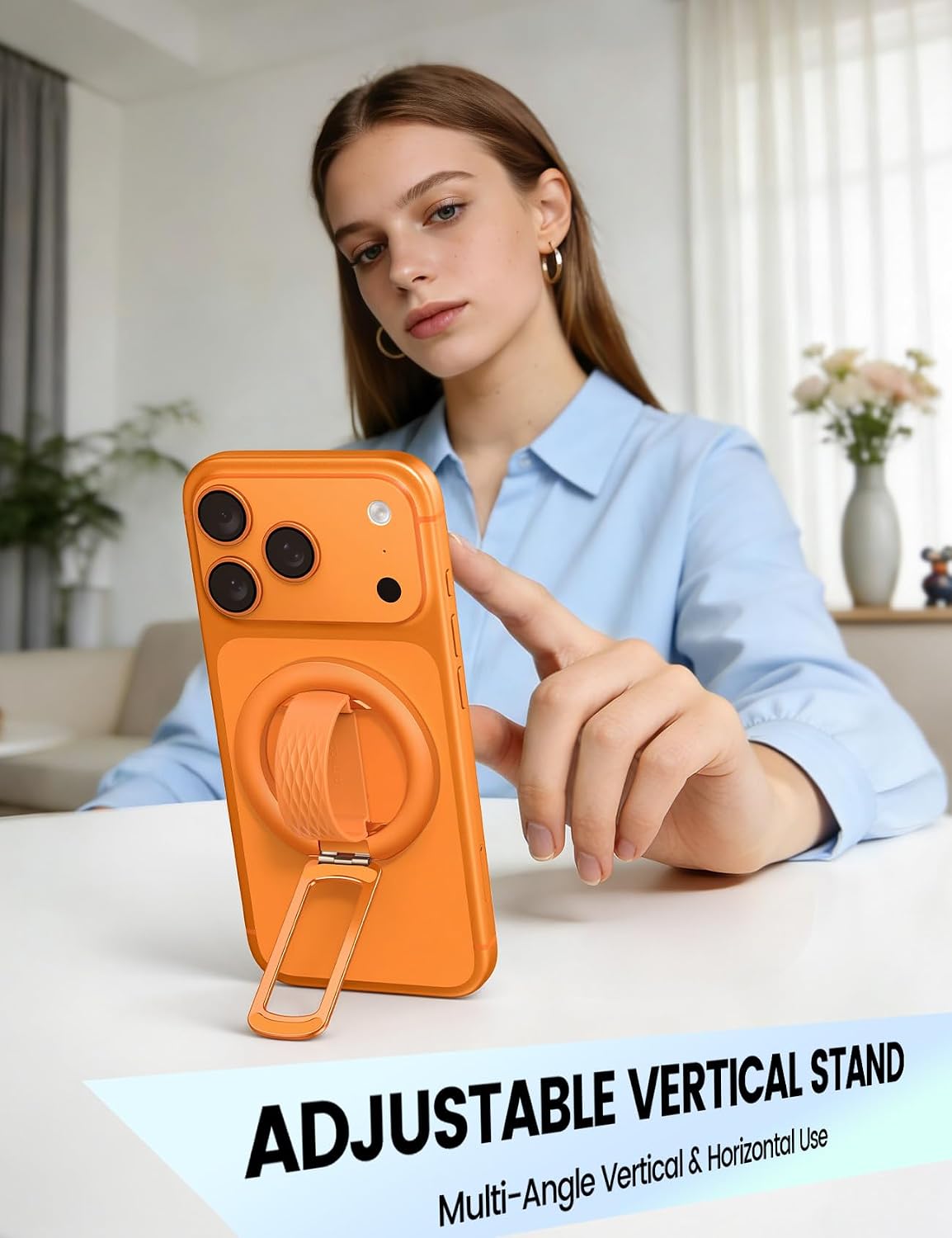 Thumbnail 3 de Lamicall Magnetic Phone Grip, Cosmic Orange
