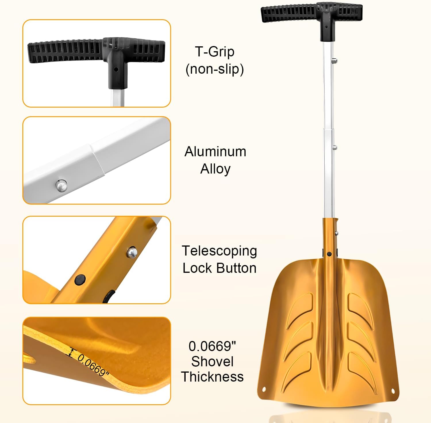 Thumbnail 5 de ARTIPOLY Snow Shovel 76 cm extendable ❄️🛠