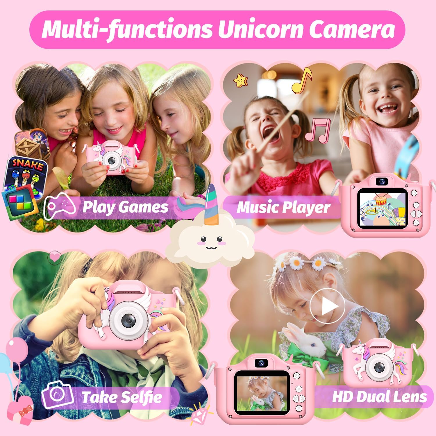 Thumbnail 1 de Upgrade Kids Camera for Girls & Boys (1080P HD Dual-Camera) — 32GB Kids Digital Video Camera for Ages 3–12